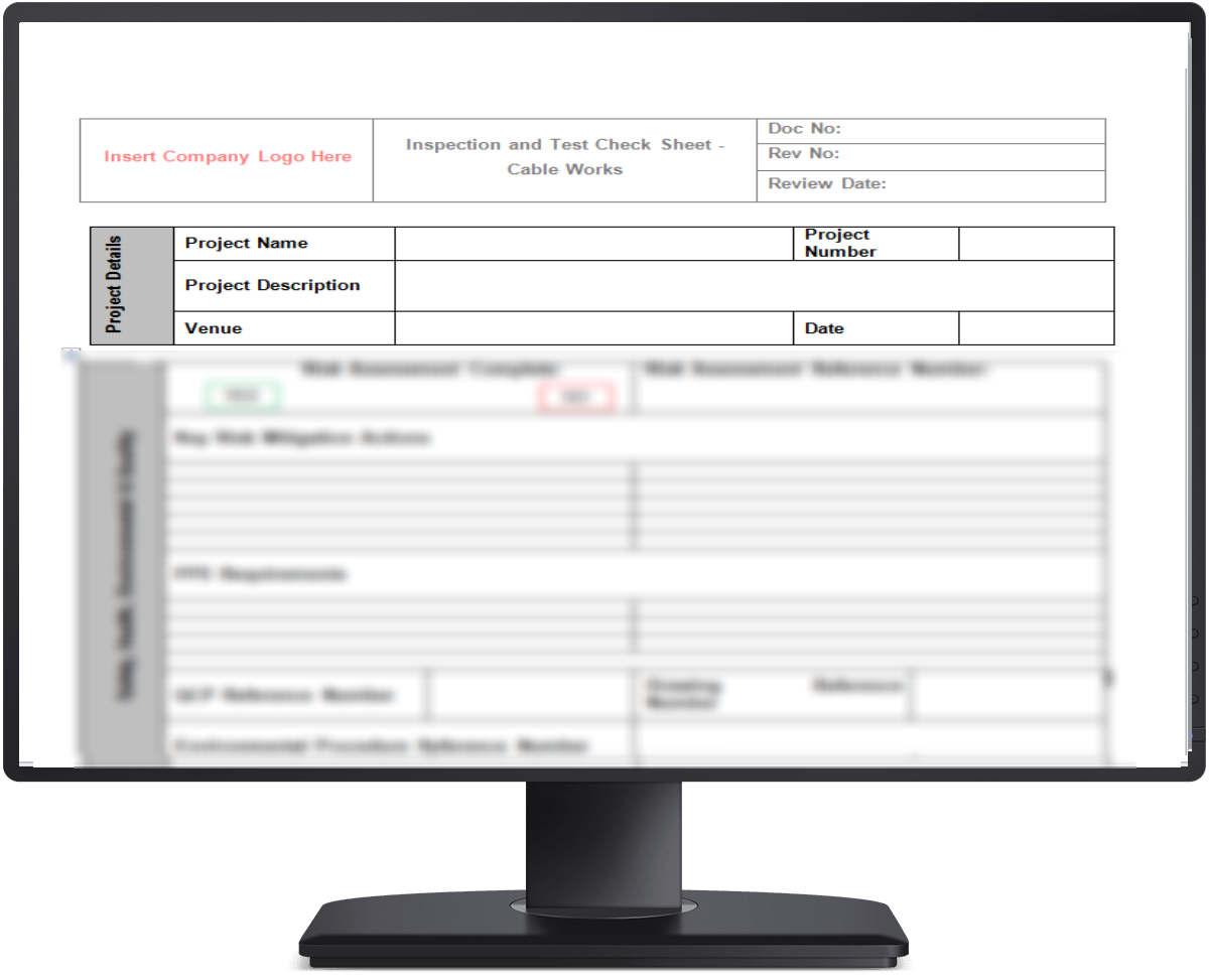 Inspection and Test Check Sheet - Cable Works - DocMaster
